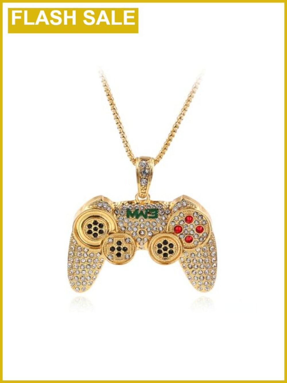 Game Controller Necklace Crystal Magnetic Clasp Punk Hip Hop Gift for Boys